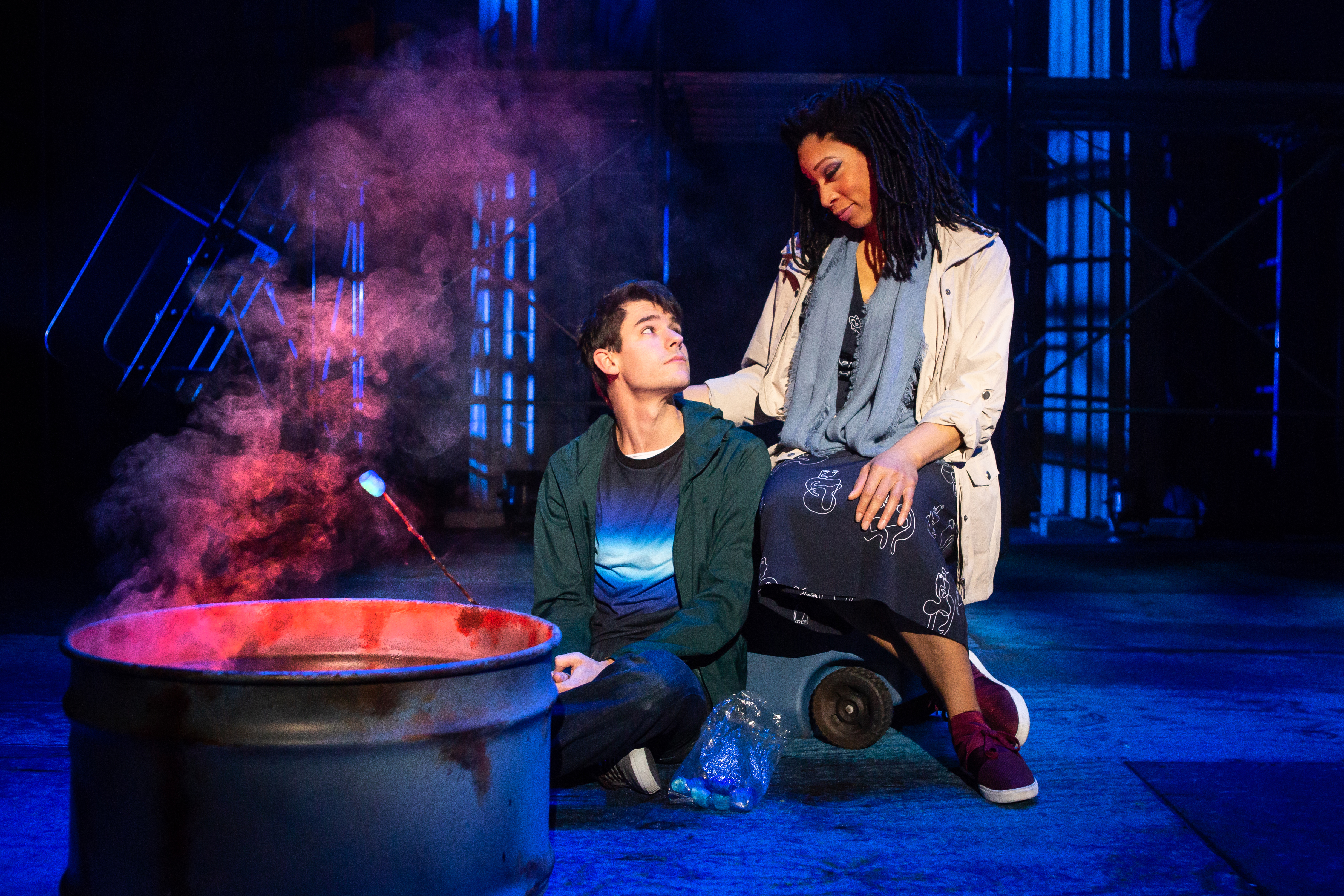 Roasting marshmallows in “The Lightning Thief: The Percy Jackson Musical”