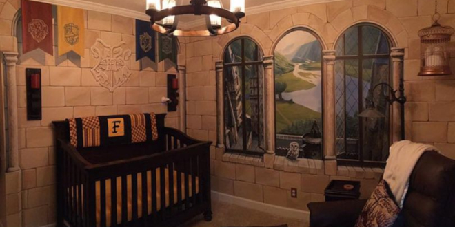 Parents Casey and Kaycee Daniel shared photos of their son's "Harry Potter"-themed nursery.