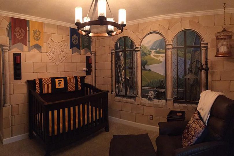 Parents Casey and Kaycee Daniel shared photos of their son's "Harry Potter"-themed nursery.