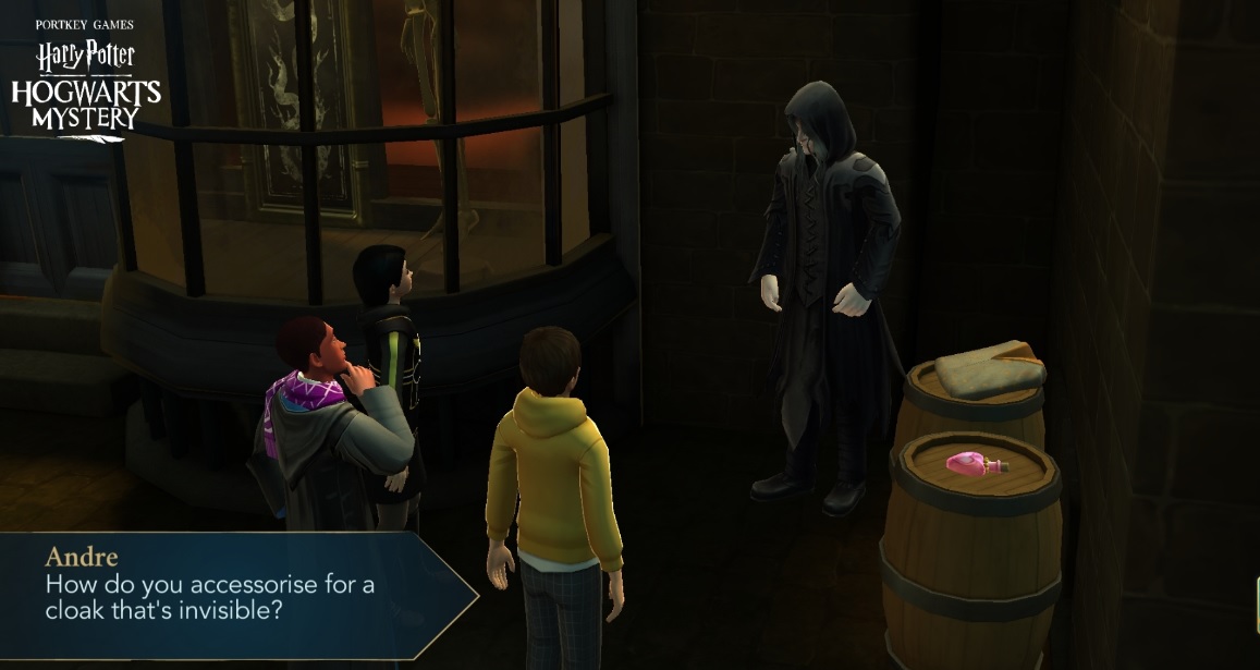 Andre Egwu has his priorities straight in "Harry Potter: Hogwarts Mystery".