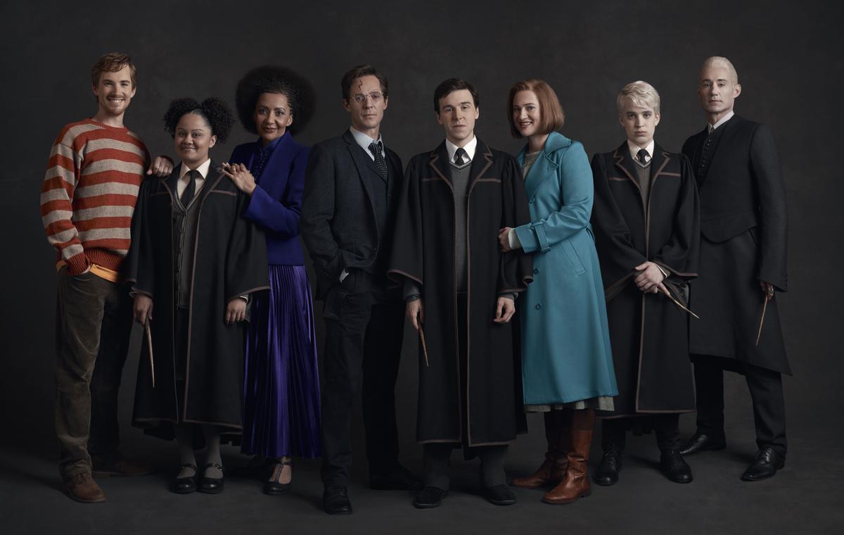 The Year 2 cast of "Harry Potter and the Cursed Child" Melbourne poses for a photo in costume.