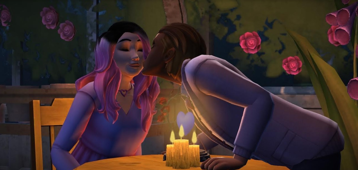 Talbott Winger offers a kiss on the cheek during the "Harry Potter: Hogwarts Mystery" Valentine's Day side quest.