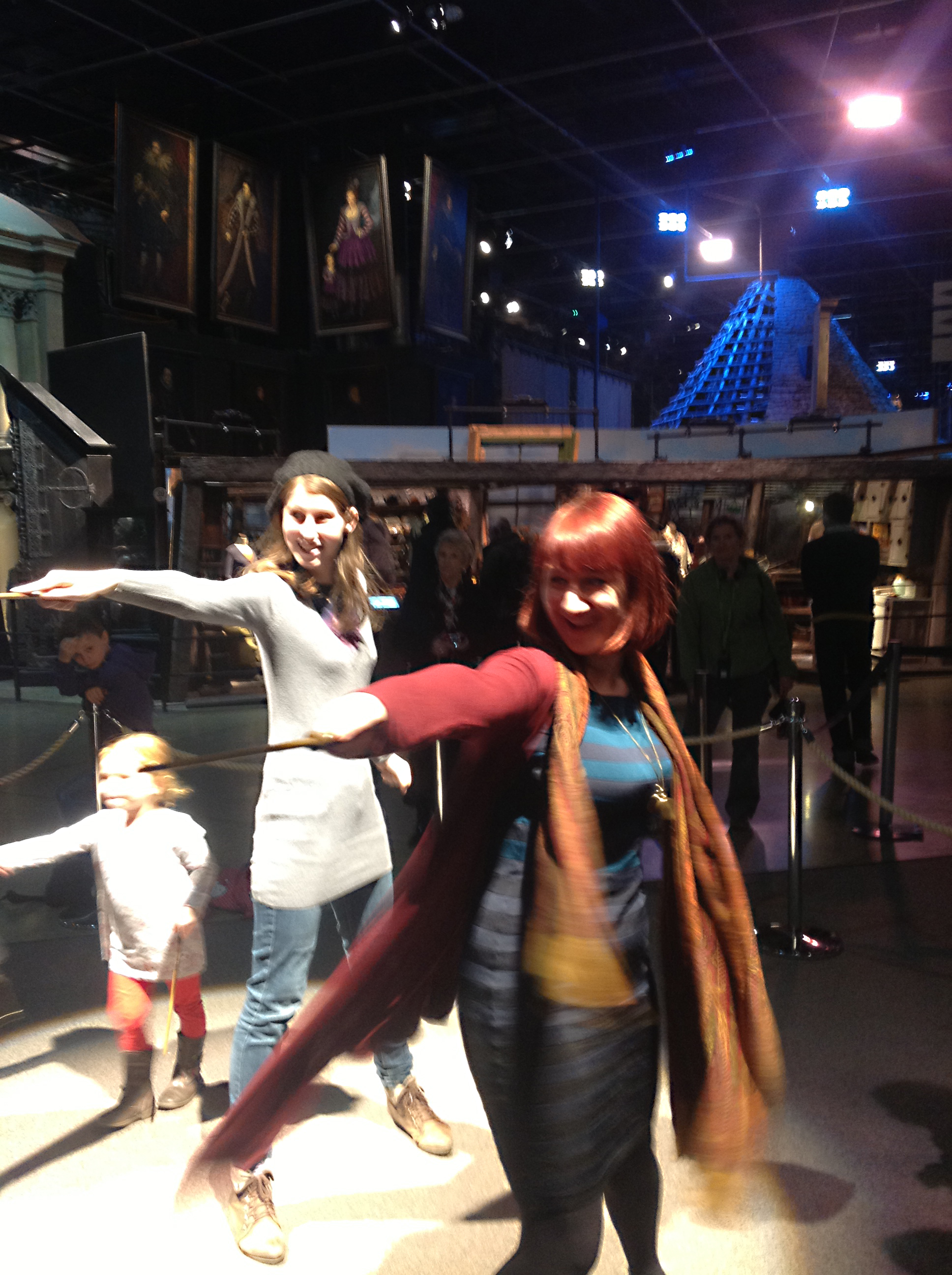 Practising wand work at WB Studio Tour during Wand Week, 2013