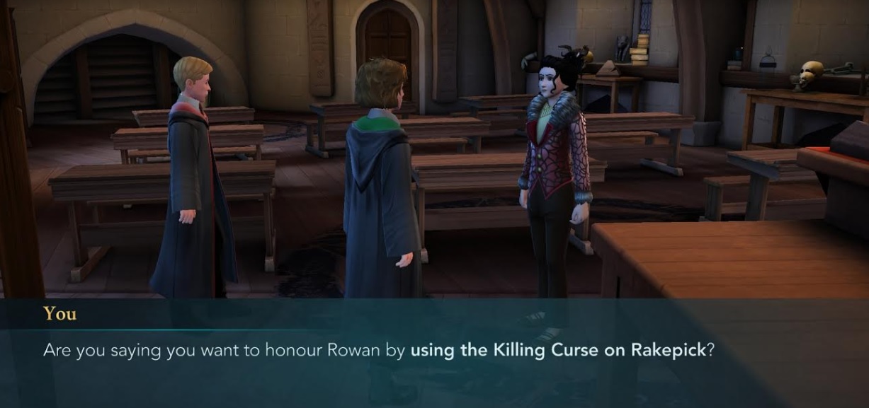 Merula Snyde wants to avenge Rowan Khanna's death in "Harry Potter: Hogwarts Mystery".