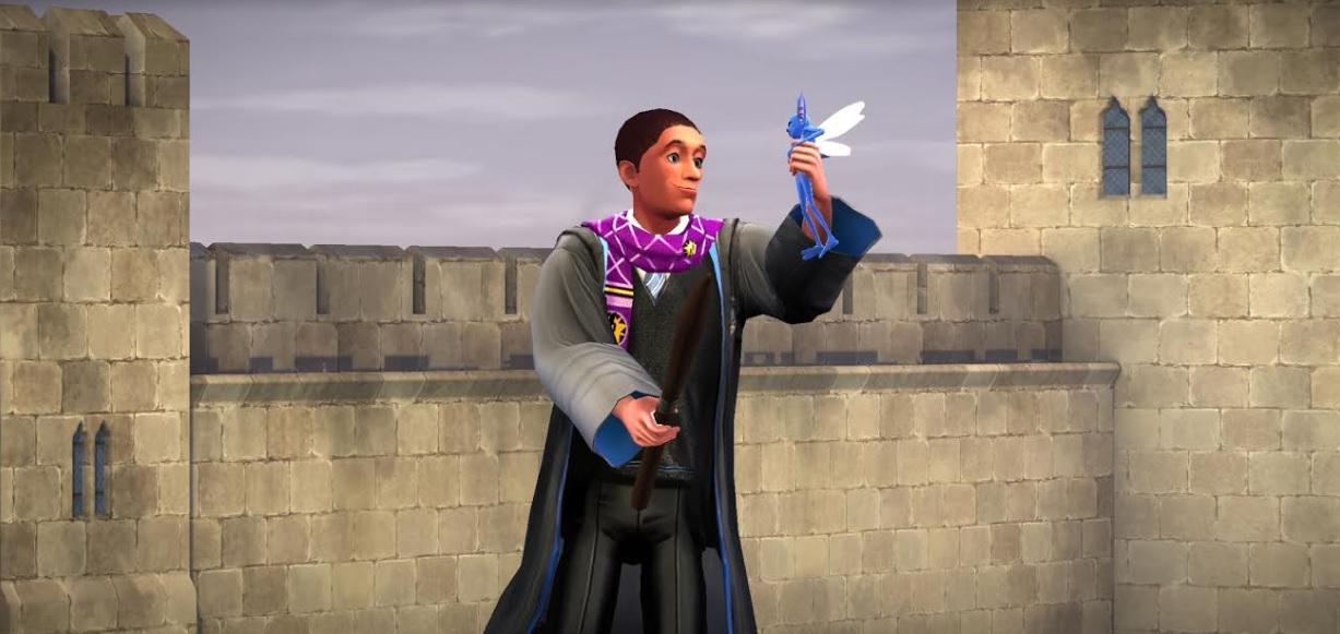 Andre Egwu catches a Cornish pixie in the second task of the All-Wizard Tournament in "Harry Potter: Hogwarts Mystery".