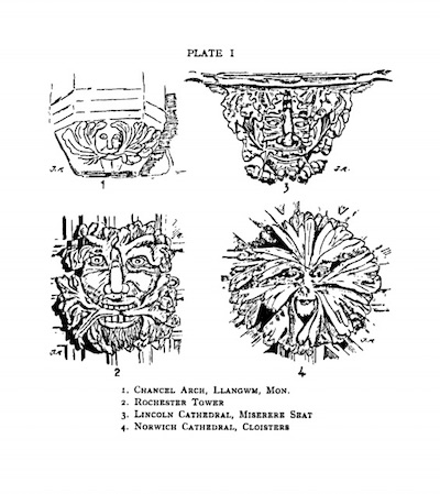 Green Man sketches by Lady Raglan