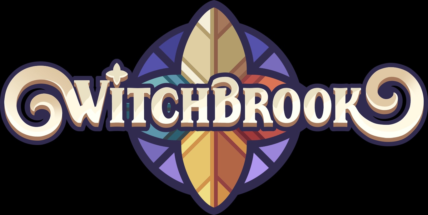 A logo for the game "Witchbrook" is pictured.