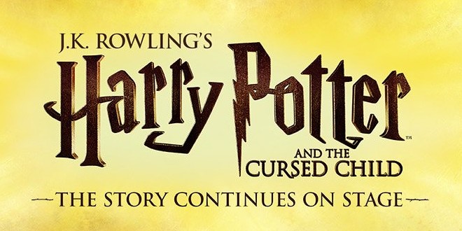 The "Harry Potter and the Cursed Child" logo is pictured as a featured image.