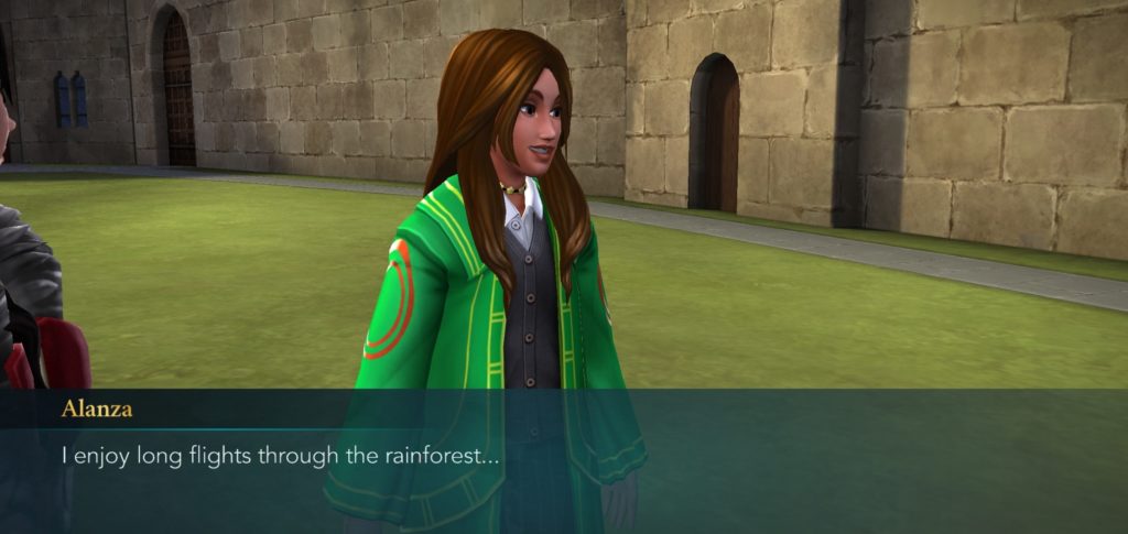 Alanza Alves gives us a list of her hobbies in "Harry Potter: Hogwarts Mystery".