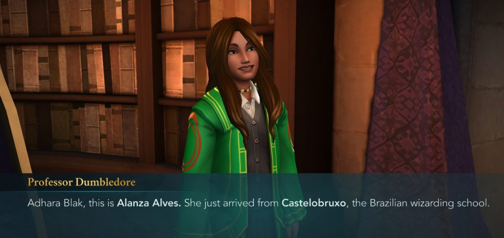 Alanza Alves introduces herself in "Harry Potter: Hogwarts Mystery".