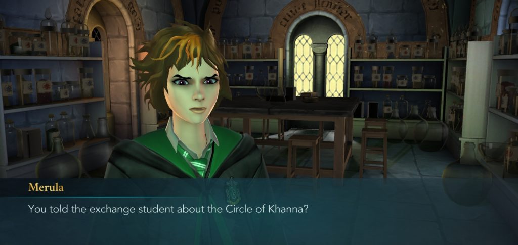 Merula Snyde doesn't approve of what your character is doing in "Harry Potter: Hogwarts Mystery". What else is new?