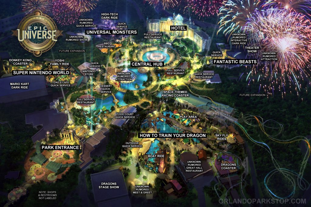 Concept art for Universal Orlando Resort's new theme park, Epic Universe.