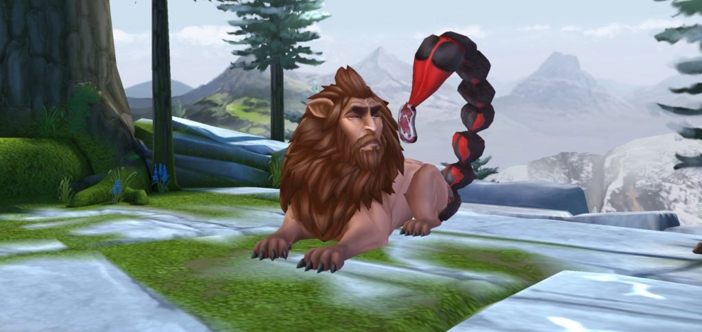 The manticore is still just a really awful-looking beast in "Hogwarts Mystery".