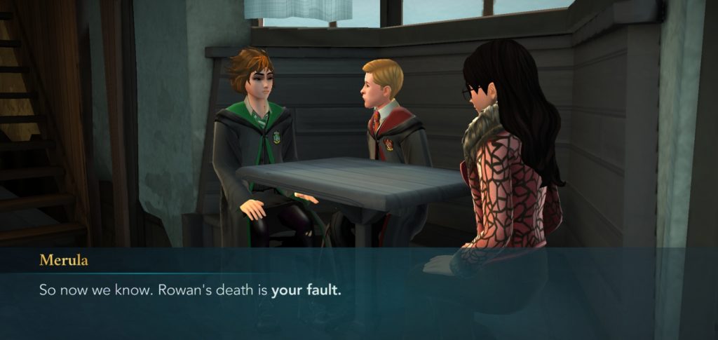 Merula Snyde is her typically cuddly self as she blames Rowan Khanna's death on you.