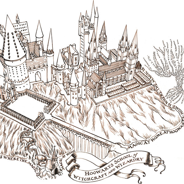 hogwarts castle map, Hogwarts Children's Editions - Arena Illustration ...