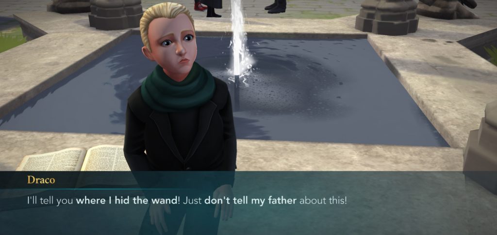 Draco Malfoy asks that his father not be told about something for the first time ever.