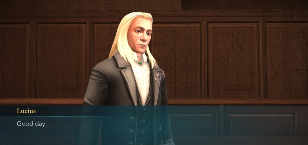 Lucius Malfoy bids you good day and doesn't mean it.