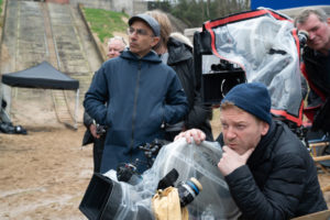 This is a behind the scenes photo of Artemis Fowl.