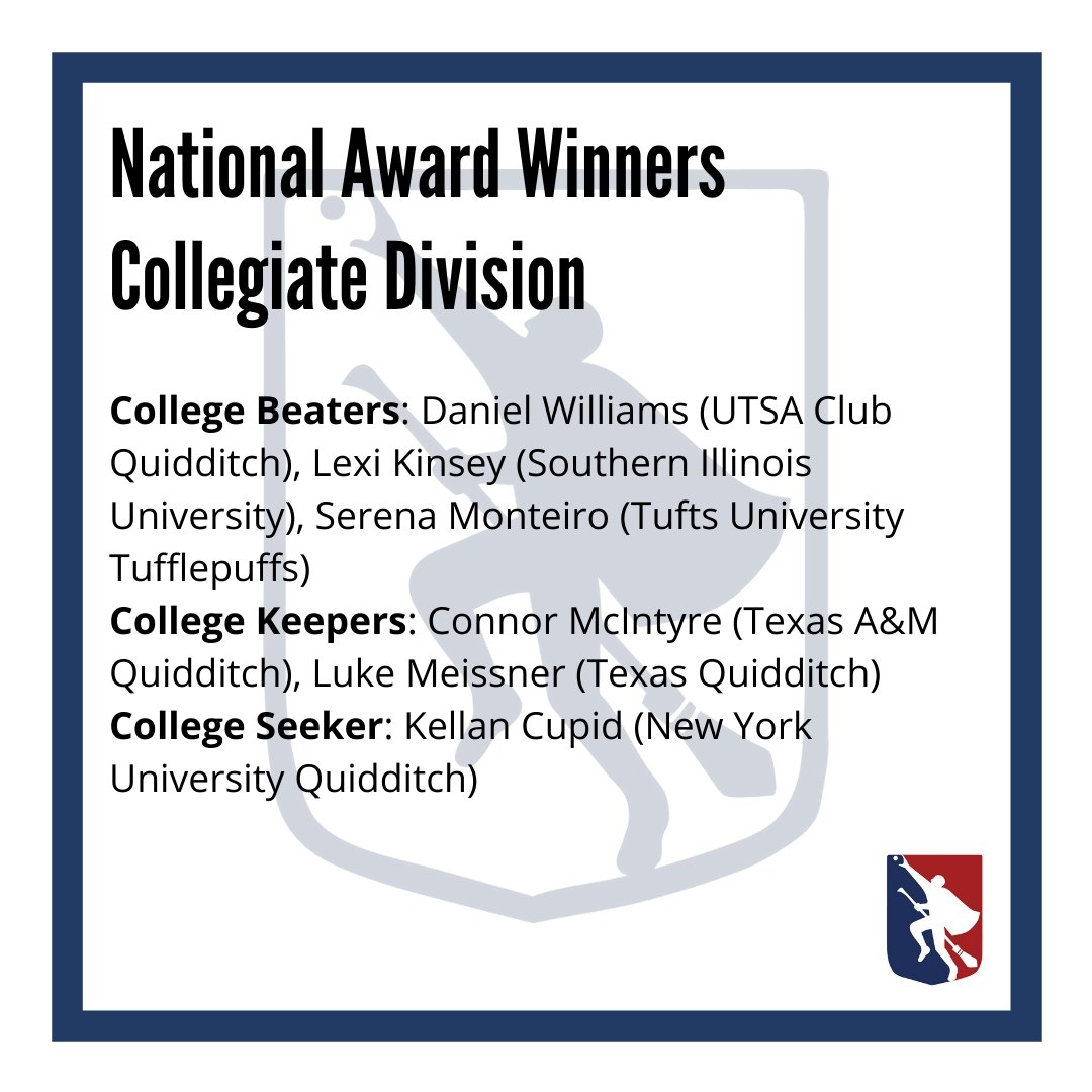 National Award Winners Collegiate Division: Beaters, Keepers, and Seeker