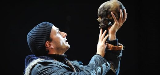 David Tennant holds a skull as Hamlet at the Royal Shakespeare Company.