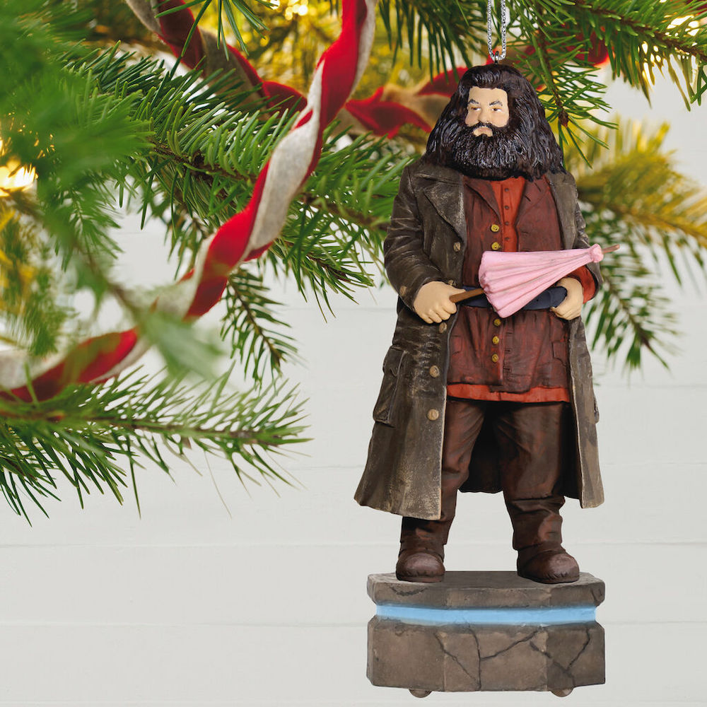 Retailing for $29.99, the Hagird ornament features the character’s trusty pink umbrella.