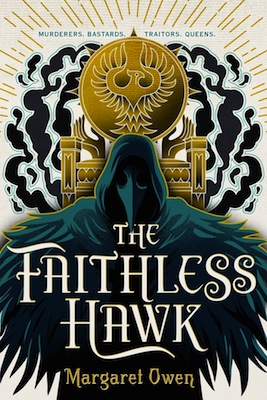 The book cover for The Faithless Hawk, which is the second book in the Merciful Crow Series, by Margaret Owen.