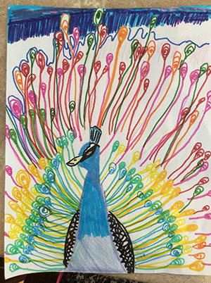 Pictured is an illustration for the United Kingdom edition of “The Ickabog” by Charlotte, 8, of the Republic of Ireland.