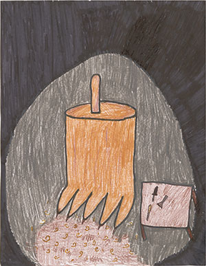 Pictured is an illustration for the United States edition of “The Ickabog” by Brooke, 11, of California.