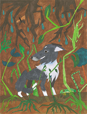 Pictured is an illustration for the United States edition of “The Ickabog” by Clara, 7, of British Columbia, Canada.