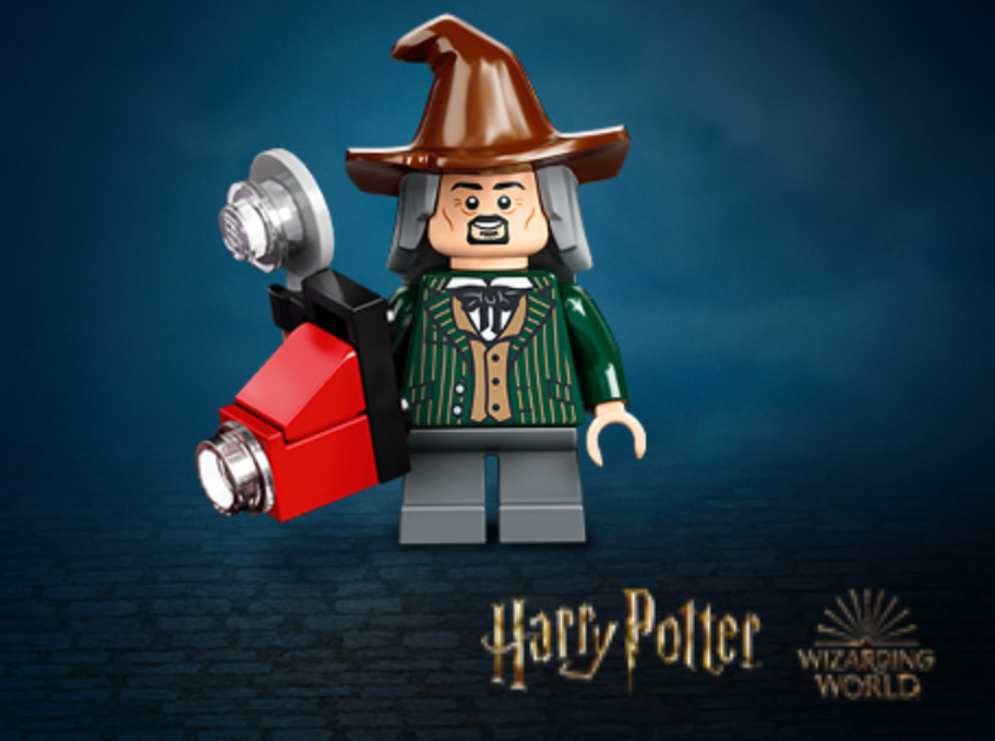 A product image of the "Daily Prophet" photographer, Bozo, in LEGO minifigure form.