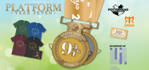 A banner for the Platform: Year Seven run from Potterhead Running Club is pictured.