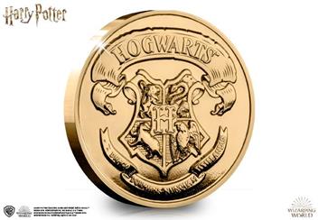 The Westminster Collection's Official Hogwarts Commemorative coin features the Hogwarts crest on one side.