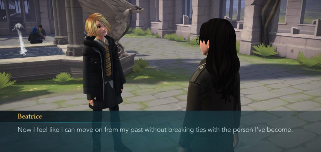Beatrice Haywood is becoming a less-annoying version of herself in "Hogwarts Mystery".