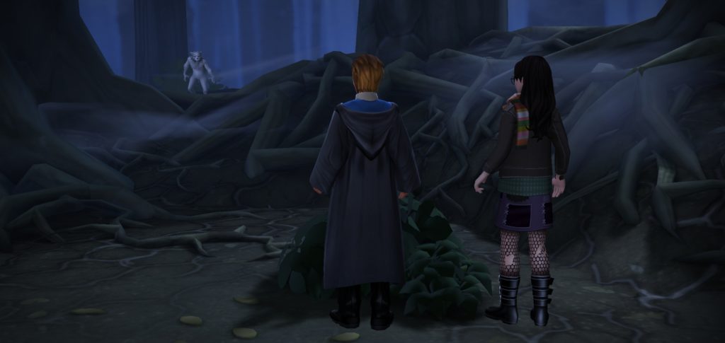 Your character picks fluxweed under a full moon with Talbott Winger in "Hogwarts Mystery".