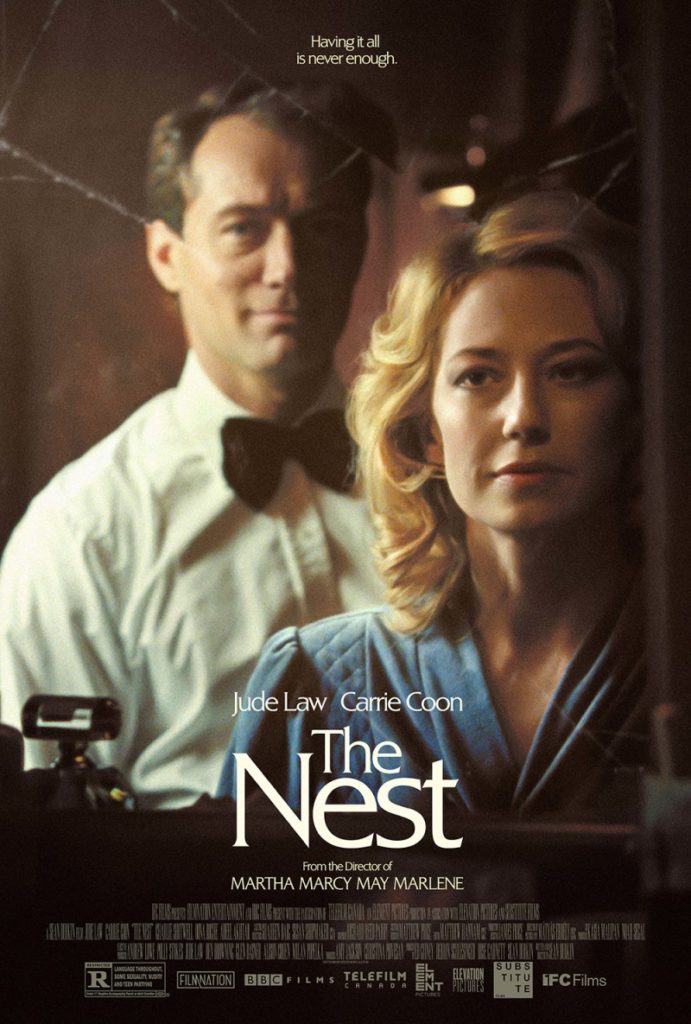 Pictured is a movie poster for Jude Law's "The Nest".