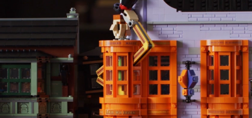 The storefront of Weasleys' Wizard Wheezes is shown as constructed with LEGO bricks in a new Diagon Alley set from LEGO.