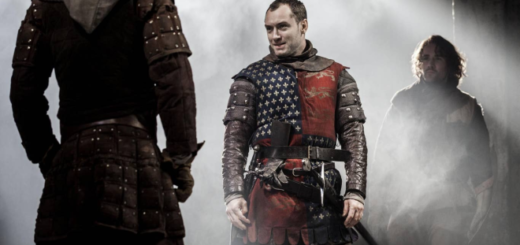 Jude Law portraying Henry V is pictured.