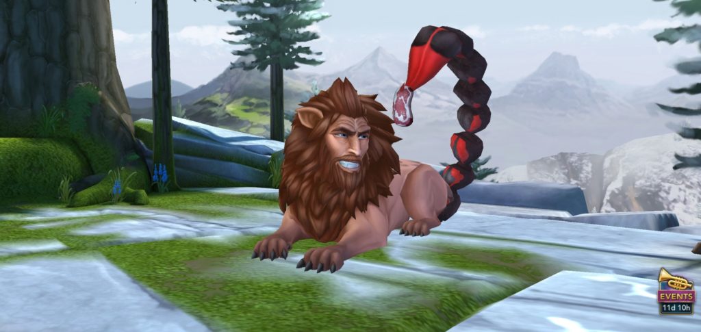 A manticore makes a creepy face in "Hogwarts Mystery".