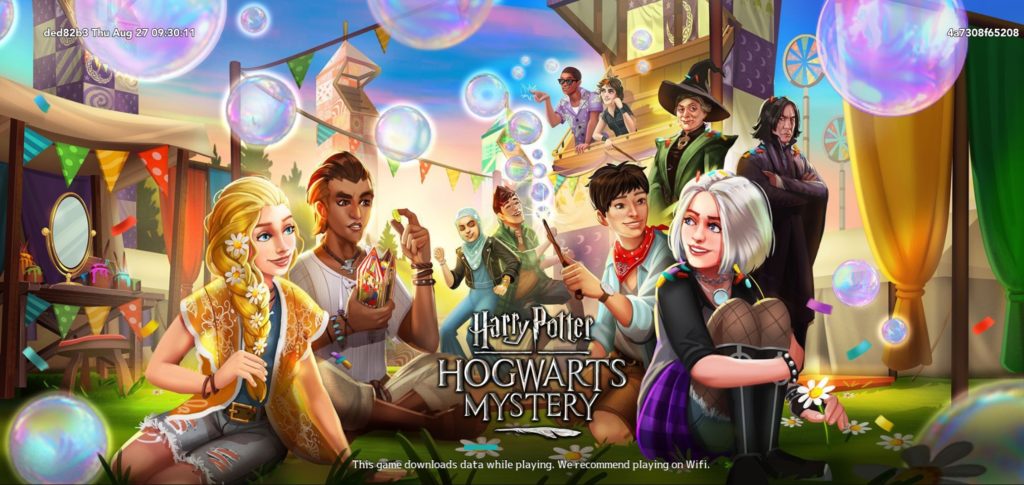 Pictured is the loading screen for the new Festival Fun side quest in "Hogwarts Mystery".