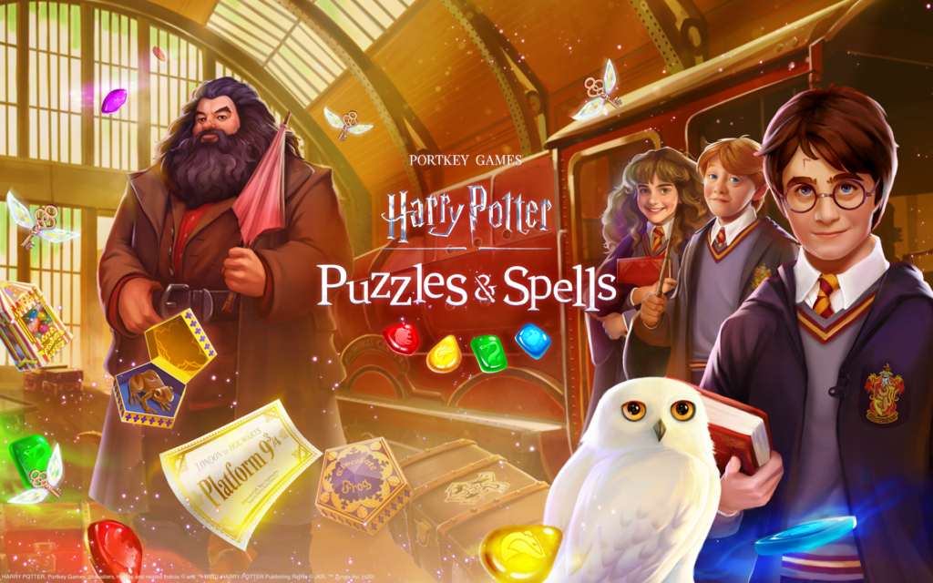 Pictured is a graphic for Zynga's new match-three game, "Harry Potter: Puzzles & Spells".