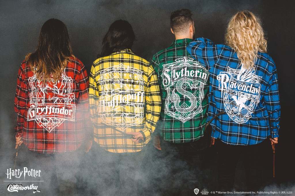 "Harry Potter" Cakeworthy Hogwarts House Flannel Shirts.