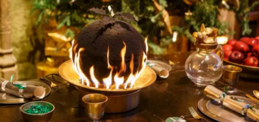 Hogwarts in the Snow flaming pudding.