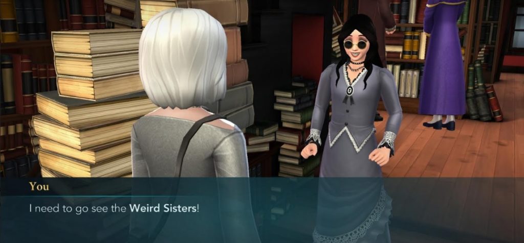 Your character announces the impending return of the Weird Sisters in "Hogwarts Mystery".