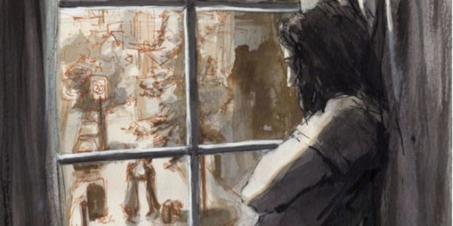 Featured Image: Illustration of Sirius Black staring out a window