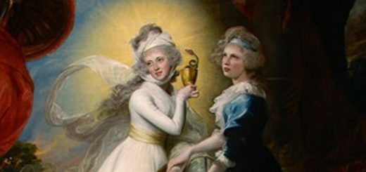 This is a painting of Una and Duessa, the doppelgangers in the Faerie Queene