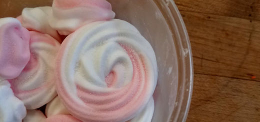A bowl of white and pink marshmallows made by MuggleNet's recipe editor John L. Wilda.