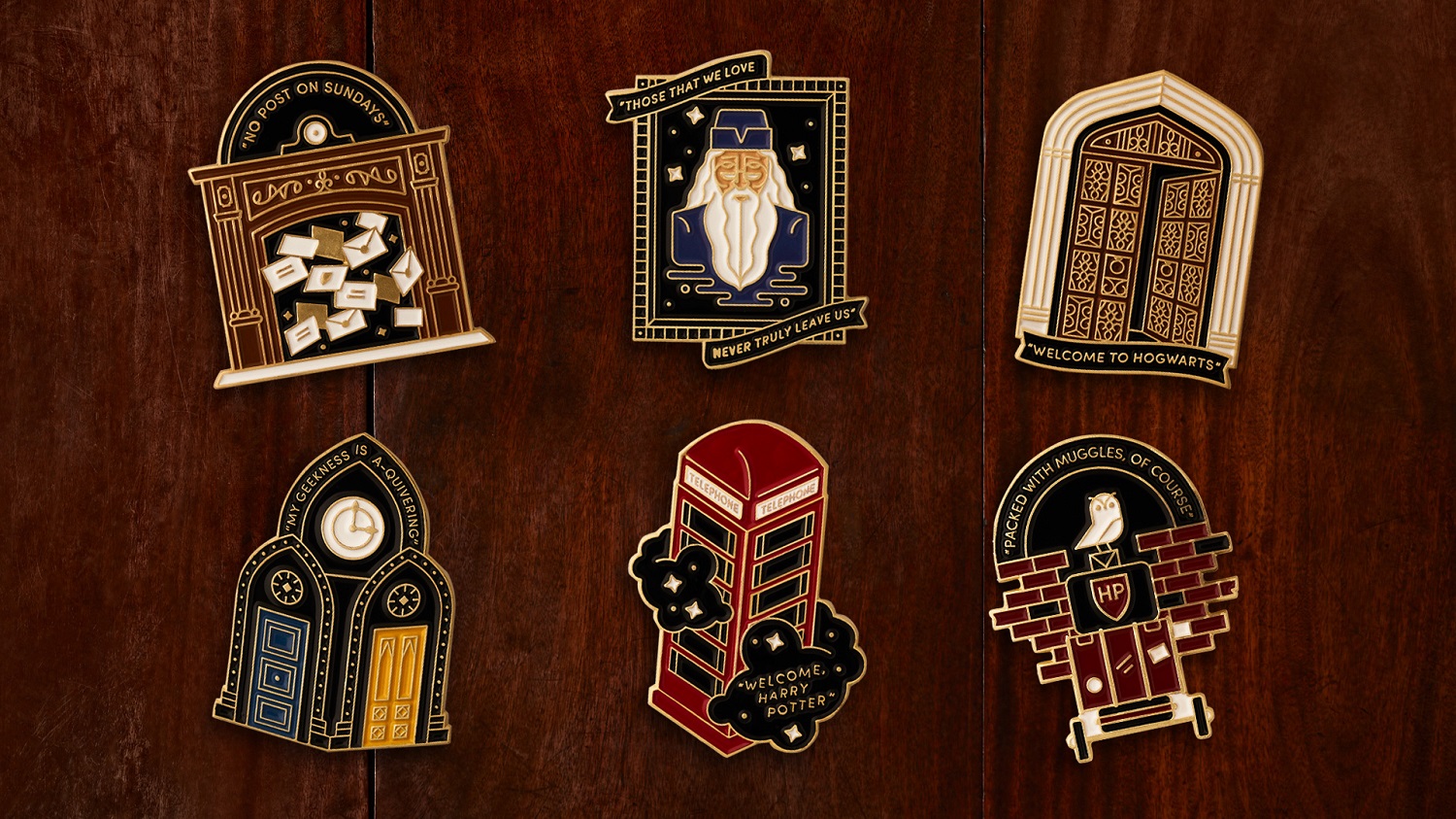 Harry Potter Fan Club Pin Seeking Shops of The Wizarding World Enamel 6 Pin  Set