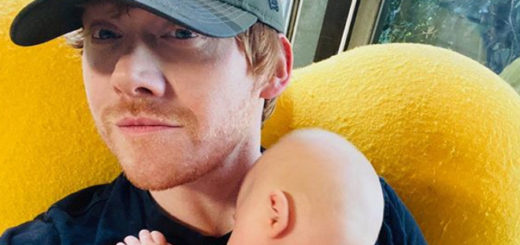 Rupert Grint holding his daughter Wednesday in his first Instagram post.