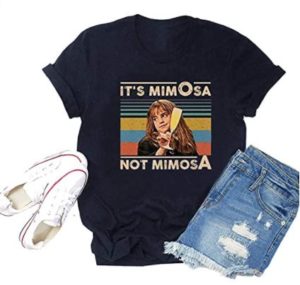 T-shirt showing Hermione, reads "It's MimOsa, not mimosA"