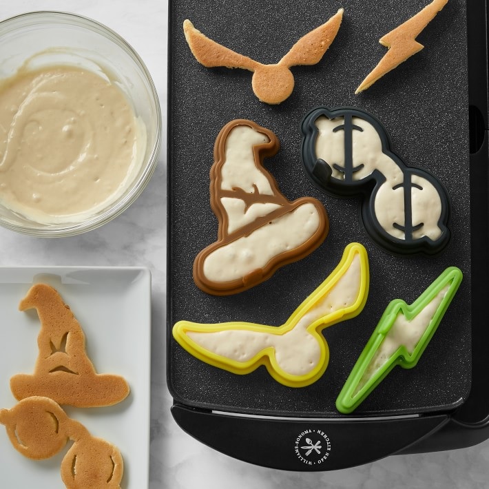 Pictured is a set of "Harry Potter"-themed pancake molds from Williams Sonoma.